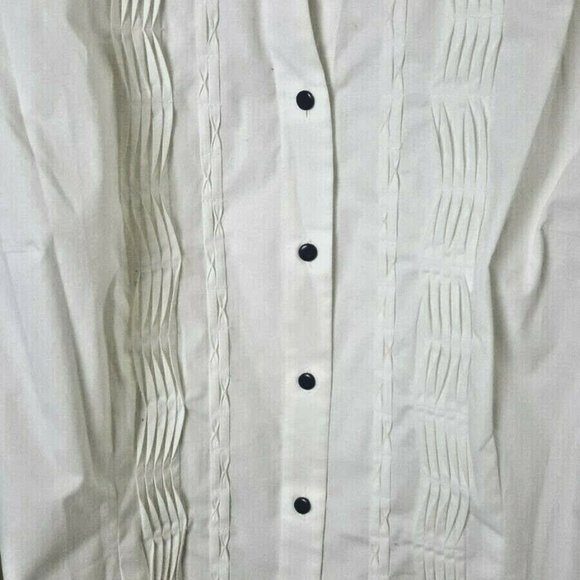 Vintage Dressbarn Women's White Blouse Pleated 1X - Picture 2 of 12